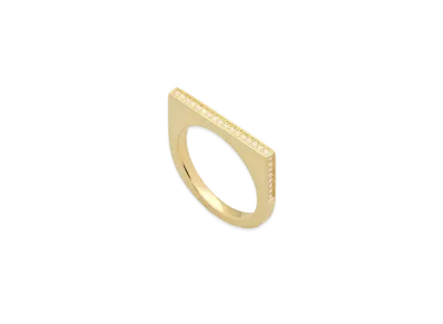 TOMWOOD Sleek Ring Half Diamonds "Gold"