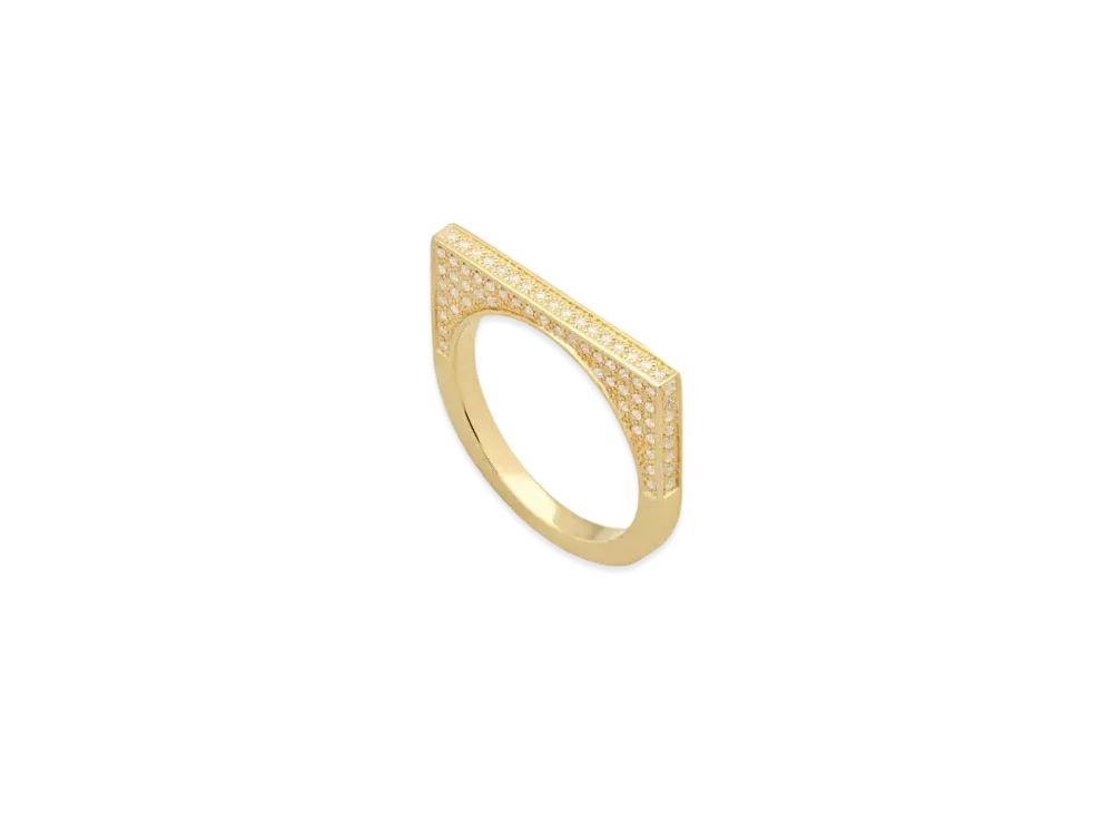 TOMWOOD Sleek Ring Full Diamonds "Gold"