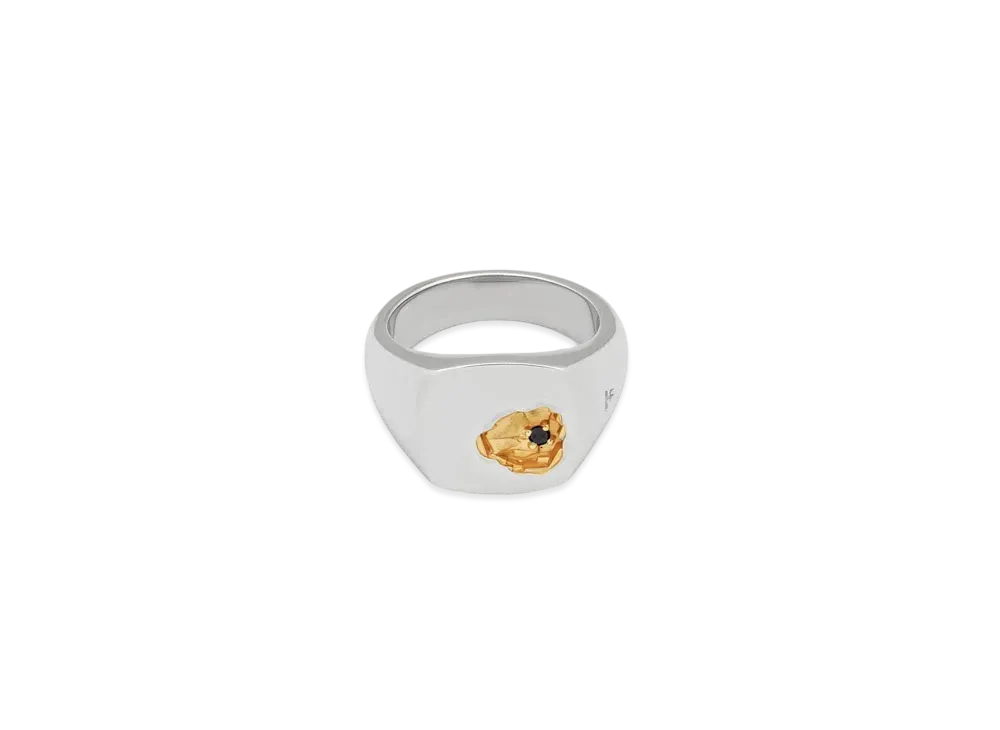 TOMWOOD Mined Ring Small Black Diamond "Silver"