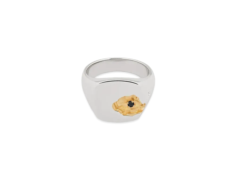 TOMWOOD Mined Ring Large Black Diamond "Silver"