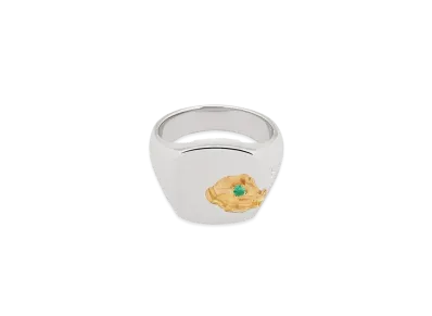 TOMWOOD Mined Ring Large Emerald "Silver"