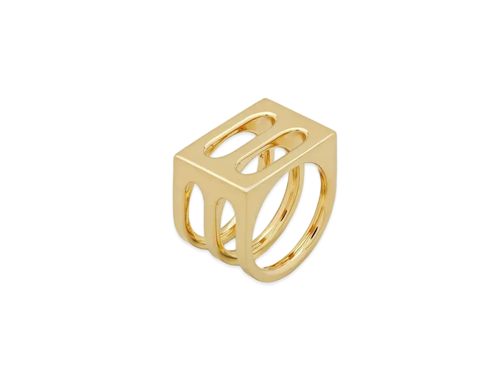 TOMWOOD Cage Ring Double "Gold"