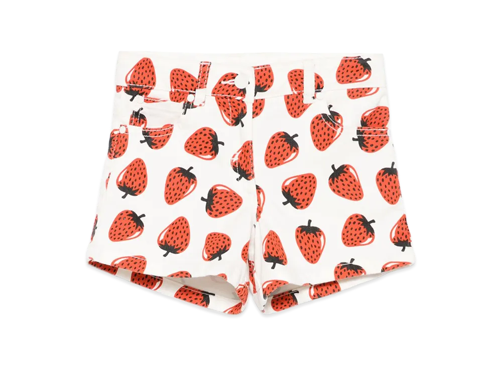 STELLA McCARTNEY Kids Denim Shorts With Strawberries "Multicolor/White"
