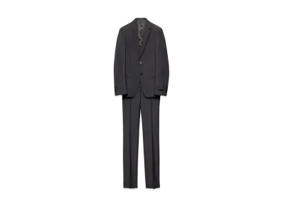 PRADA Men's Wool and Mohair Single-Breasted Suit "Gray"
