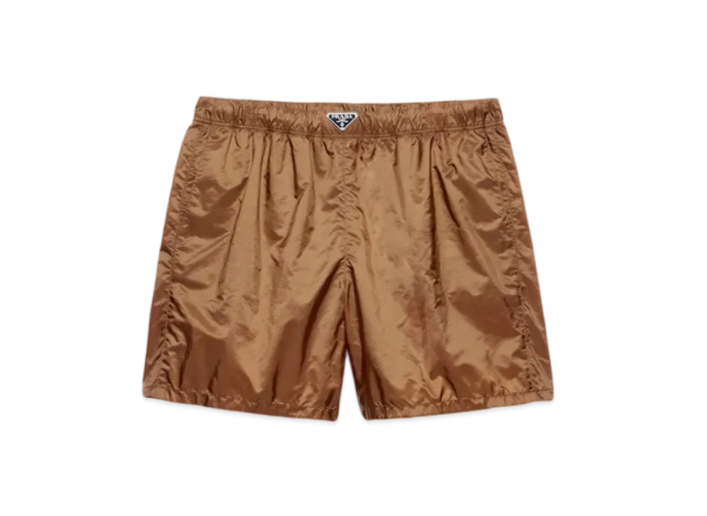 PRADA Men's Re-Nylon Swim Trunks "Brown"