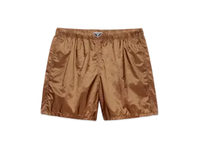 PRADA Men's Re-Nylon Swim Trunks "Brown"
