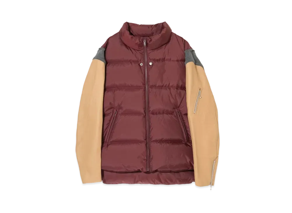 UNDERCOVER Sheepskin Sleeve Down Jacket "Bordeaux"