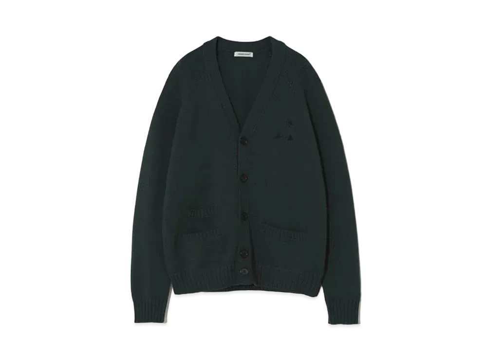 UNDERCOVER Polyester Cotton Knit Cardigan "Green"