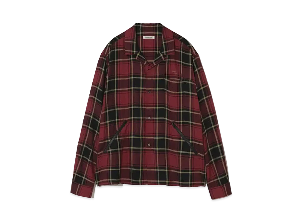 UNDERCOVER Rayon Open Collar Shirt "Red CK"