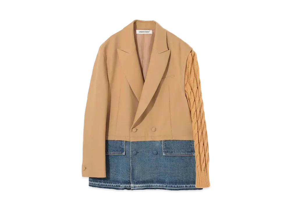 UNDERCOVER Knit x Denim Switching Jacket "Beige"