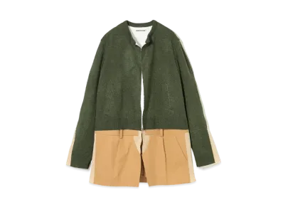 UNDERCOVER Crew Knit x Chino Pants Mix Cardigan "Green"