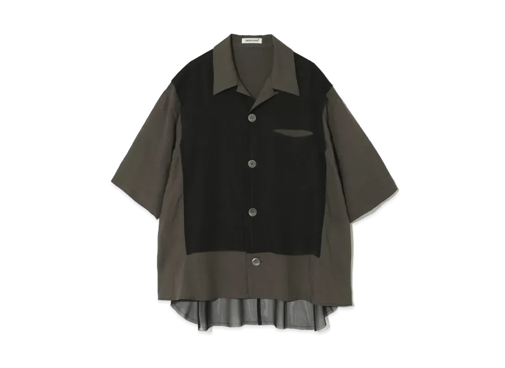 UNDERCOVER Rayon Open Collar Shirt "Gray Khaki"
