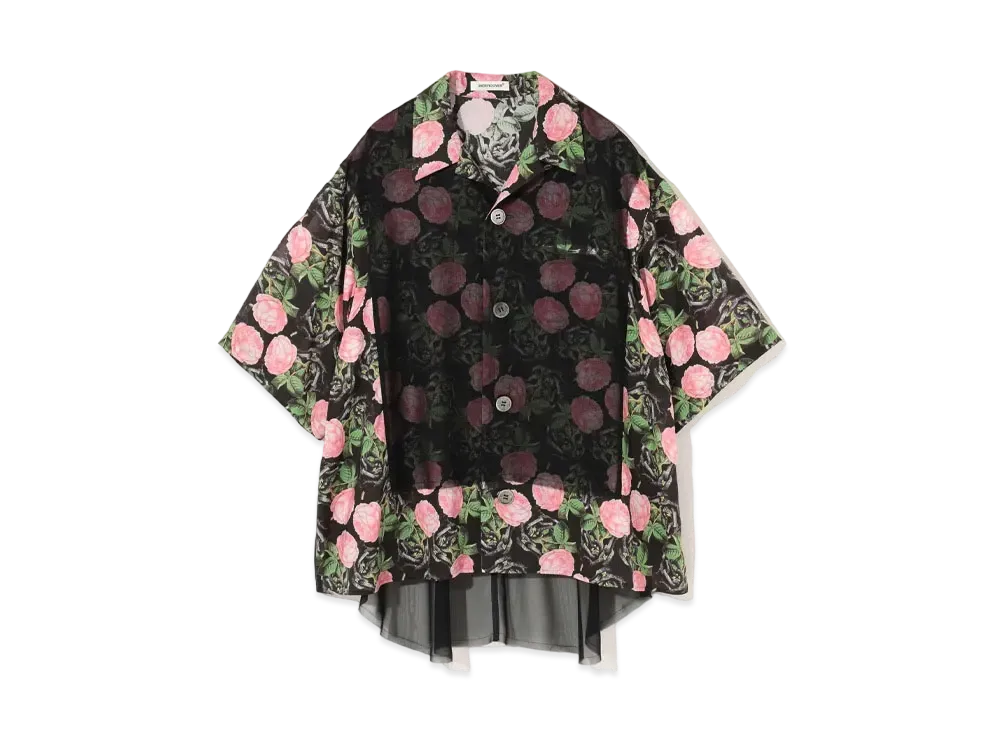 UNDERCOVER Chiffon Layer Rayon Shirt "Black Base"