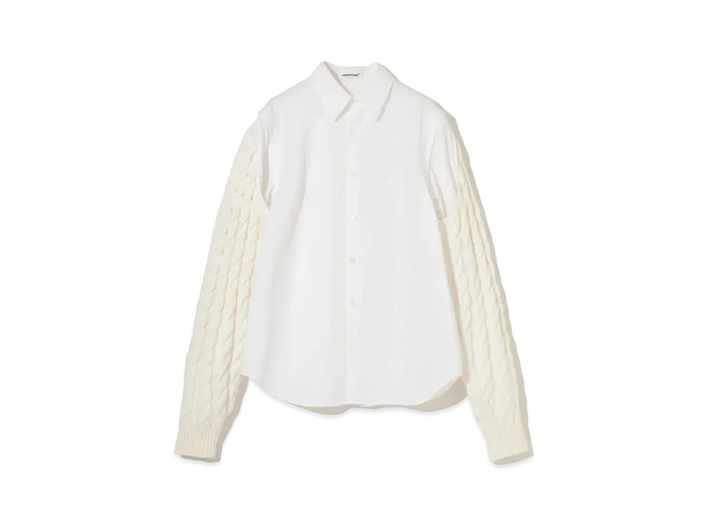 UNDERCOVER Knit Switching Cotton Shirt "White"