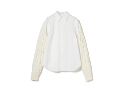 UNDERCOVER Knit Switching Cotton Shirt "White"
