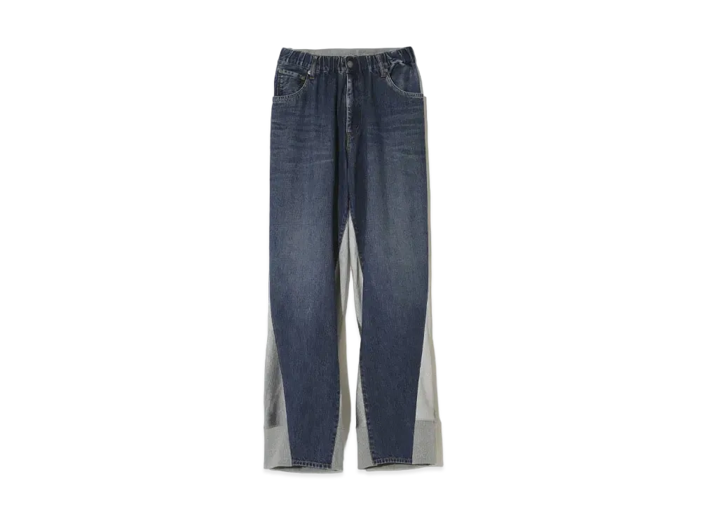 UNDERCOVER Cotton Sweatshirt Switching Denim Pants "Indigo"