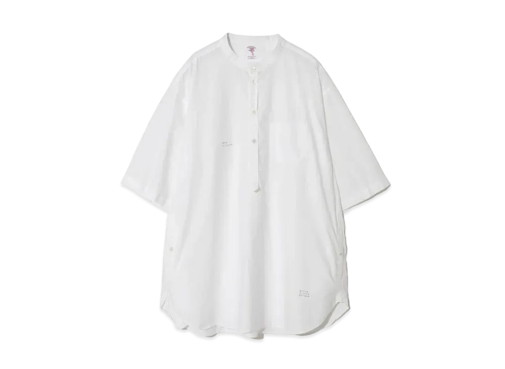 UNDERCOVER 24SS Cotton Typewriter Band Collar Shirt "White"