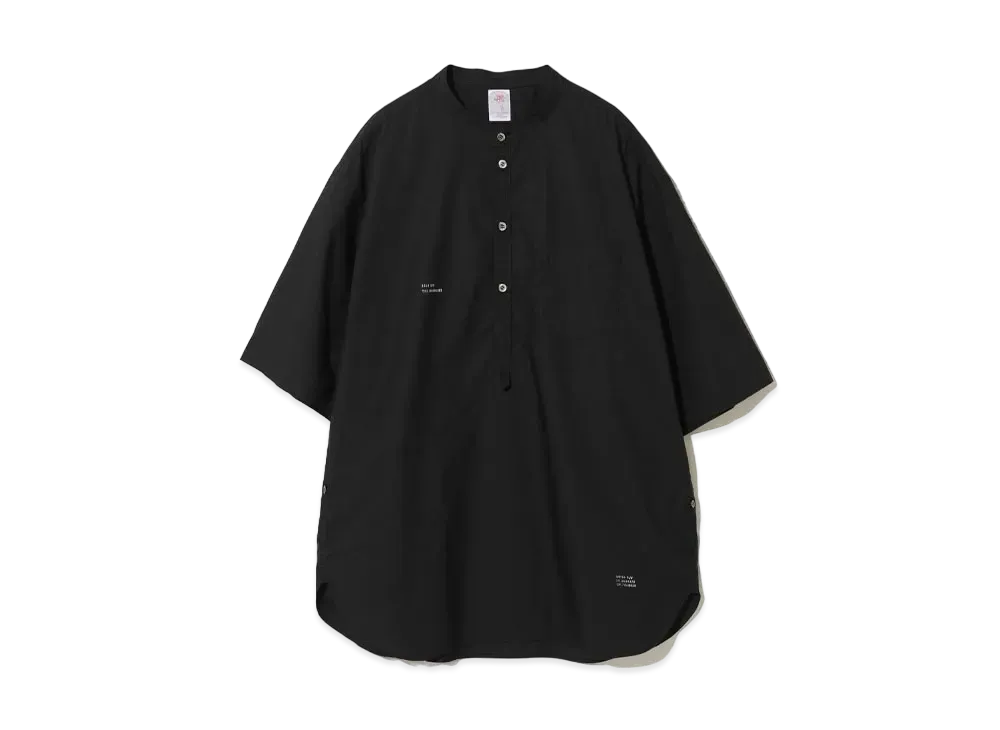 UNDERCOVER 24SS Cotton Typewriter Band Collar Shirt "Black"