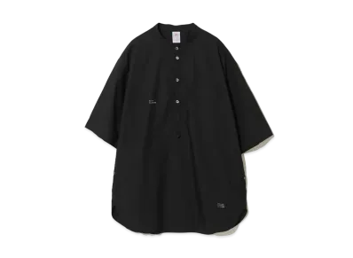 UNDERCOVER 24SS Cotton Typewriter Band Collar Shirt "Black"