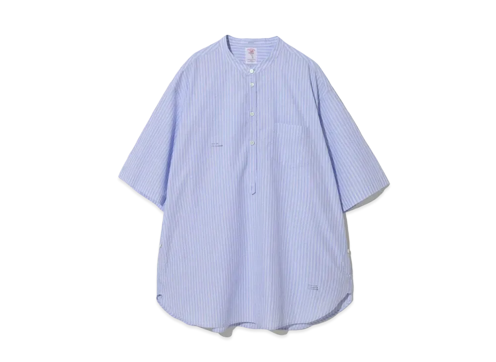 UNDERCOVER 24SS Cotton Typewriter Band Collar Shirt #1 "Blue ST"