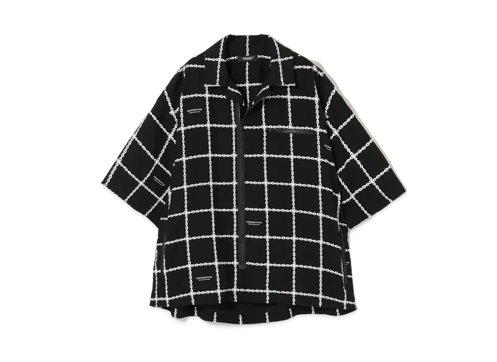 UNDERCOVER Rayon Zip Up Shirt "Black Base"