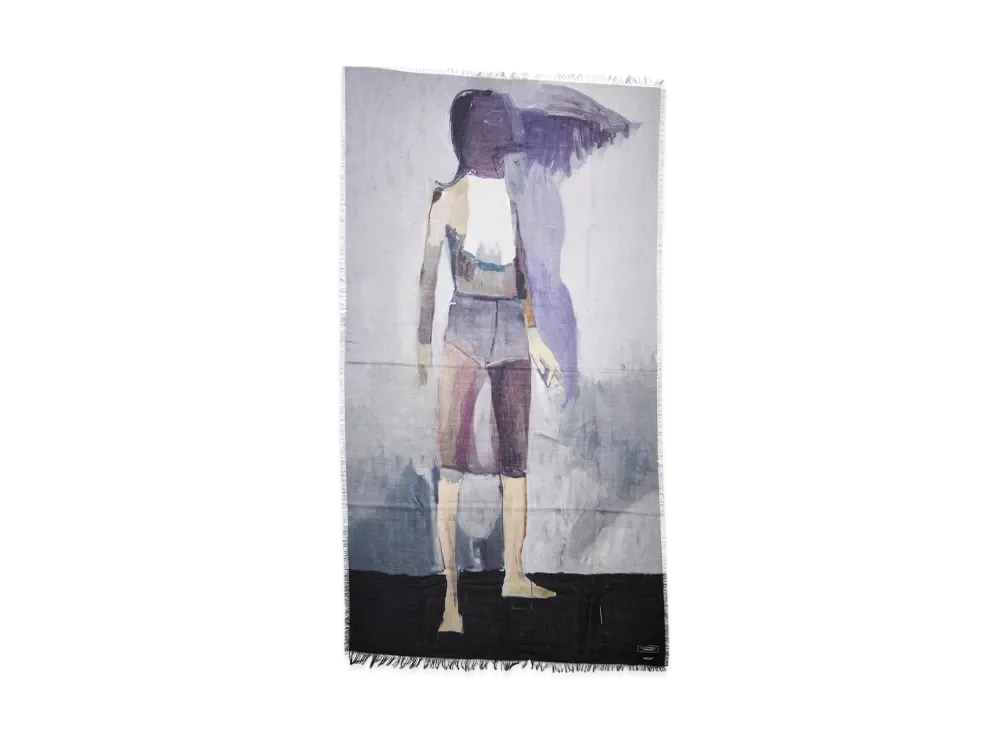 UNDERCOVER Cashmere Blend Wool Stole "Gray Base"