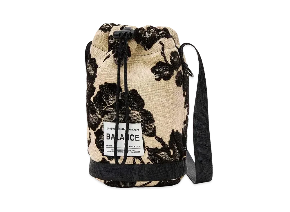 UNDERCOVER Velvet Woven Shoulder Drawstring Bag "Ivory Base"