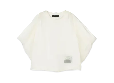 UNDERCOVER Georgette Overlaid Cotton Pullover "White"