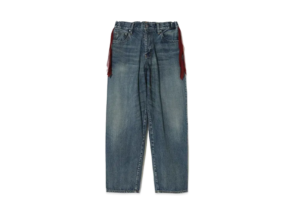 UNDERCOVER Wide Denim Pants With Fringes "Light Blue Indigo"