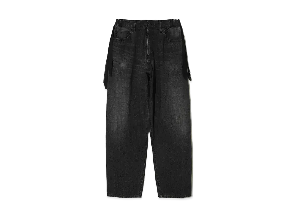 UNDERCOVER Wide Denim Pants With Fringes "Black"