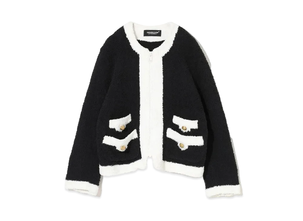 UNDERCOVER Collarless Zip Up Jacket "Black"