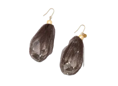 UNDERCOVER Silk Tulle Swarovski Pierce "Brown"