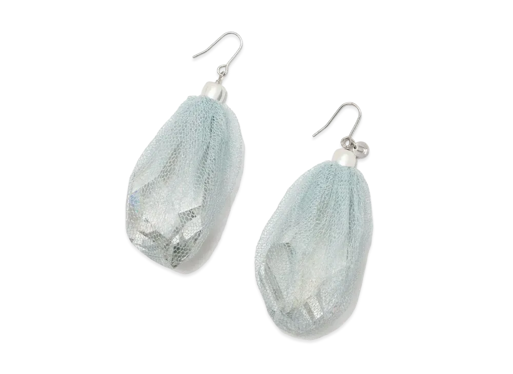 UNDERCOVER Silk Tulle Swarovski Pierce "Light Blue"