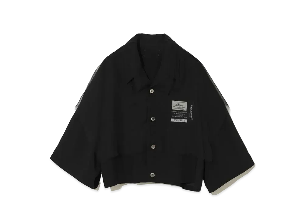 UNDERCOVER Georgette Covered Rayon Short Shirt "Black"