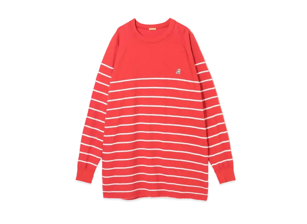 UNDERCOVER Cotton Arrangement Border Long T-Shirt "Red"