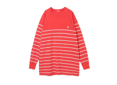 UNDERCOVER Cotton Arrangement Border Long T-Shirt "Red"