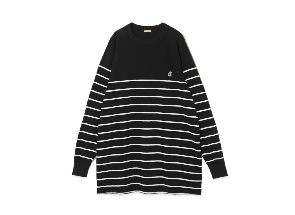 UNDERCOVER Cotton Arrangement Border Long T-Shirt "Black"