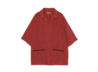 UNDERCOVER Dot Print Polyester Open Collar Shirt "Red"
