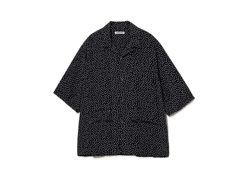 UNDERCOVER Dot Print Polyester Open Collar Shirt "Black"