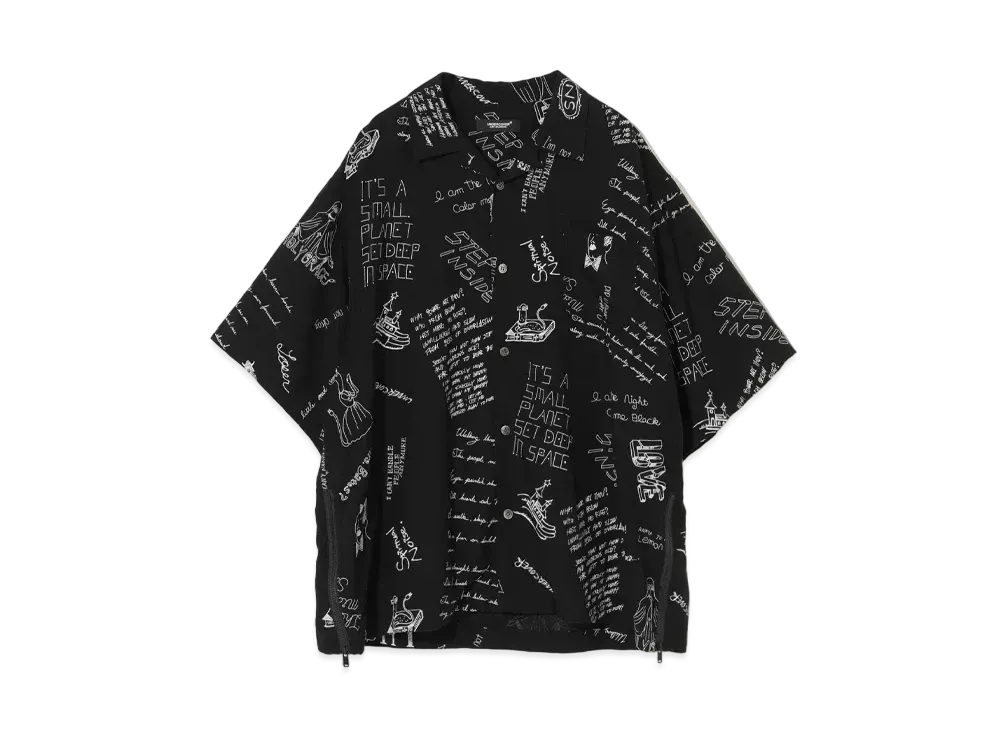 UNDERCOVER Rayon Open Collar Shirt "Black"