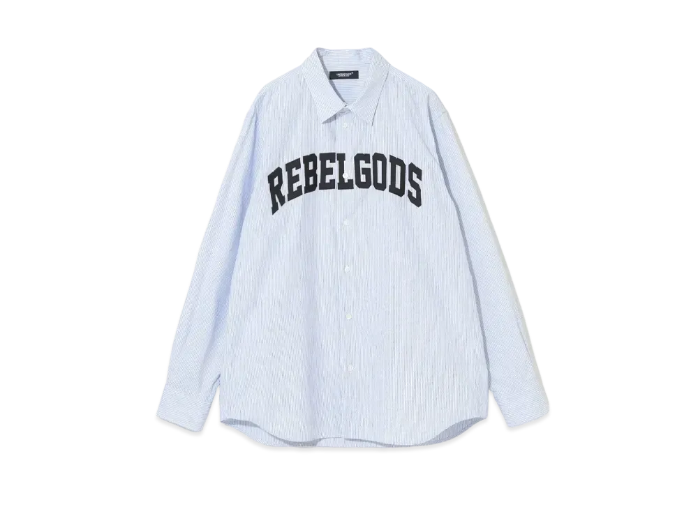 UNDERCOVER Striped Cotton Shirt "Blue"