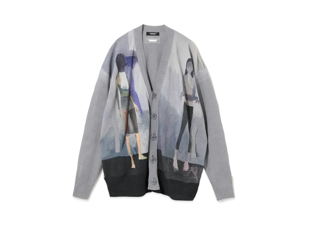 UNDERCOVER Washi Blend Knit Cardigan "Gray Purple"