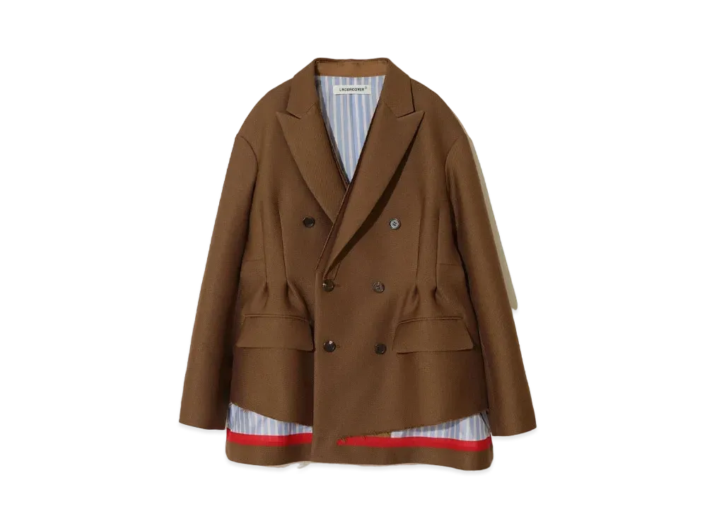 UNDERCOVER Wool Blend Double Jacket "Brown"