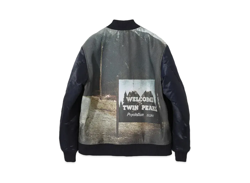 UNDERCOVER Twin Peaks Satin Twill Stadium Jacket "Navy"