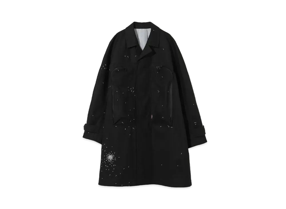 UNDERCOVER Wool Blend Collar Coat "Black"