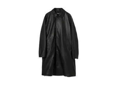 UNDERCOVER Cowhide Leather Balmacaan Coat "Black"