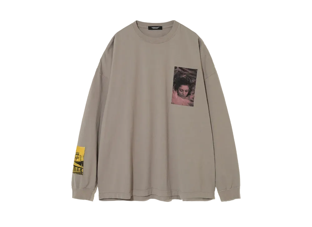 UNDERCOVER Twin Peaks Cotton Long Sleeve T-Shirt "Light Green Gray"