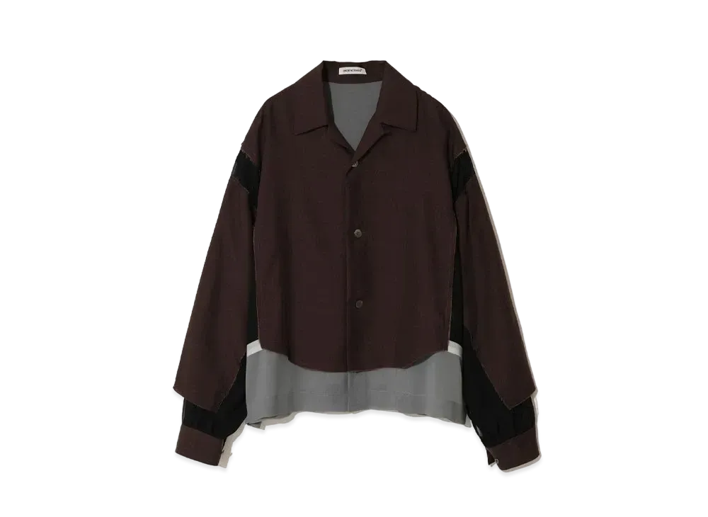 UNDERCOVER Rayon Open Collar Shirt "Dark Brown"