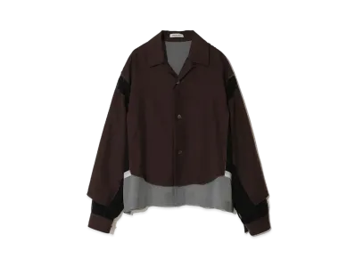 UNDERCOVER Rayon Open Collar Shirt "Dark Brown"