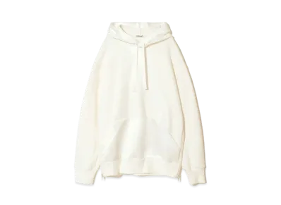 UNDERCOVER Satin-Trimmed Cotton Sweatshirt Hoodie "White"